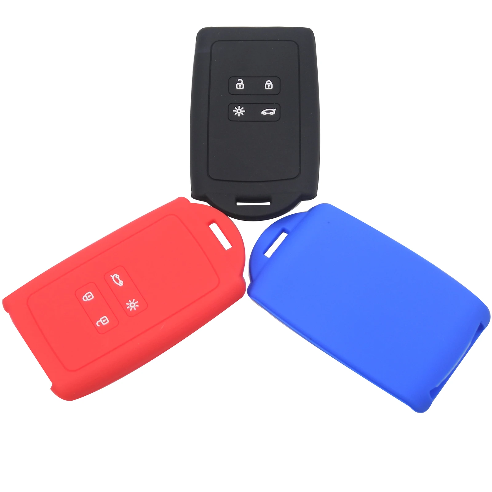 

jingyuqin 4 Buttons For Renault Koleos Kadjar Megan 2016-2017 Fob Remote Car Key Case Silicone Cover Car-Styling Holder