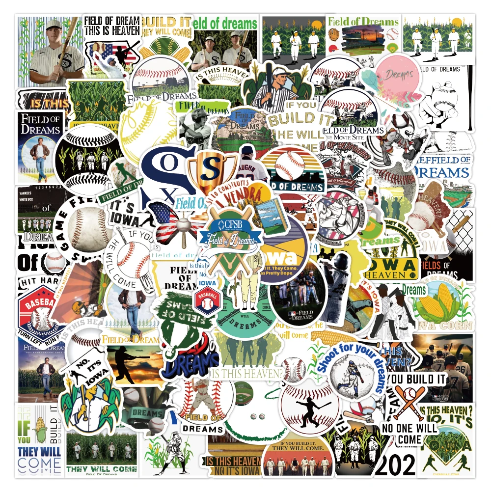 

50/100PCS Field of Dreams Baseball Movie Sticker Pack Luggage Notebook Skateboard Stationery Laptop Waterproof Vinyl Sticker Toy