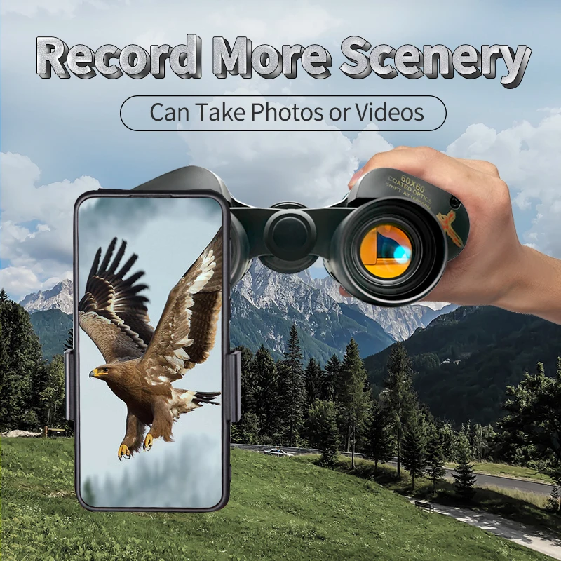 Бинокль 60X HD профессиональный дальнего действия дальность 3000 м FMC слабое ночное