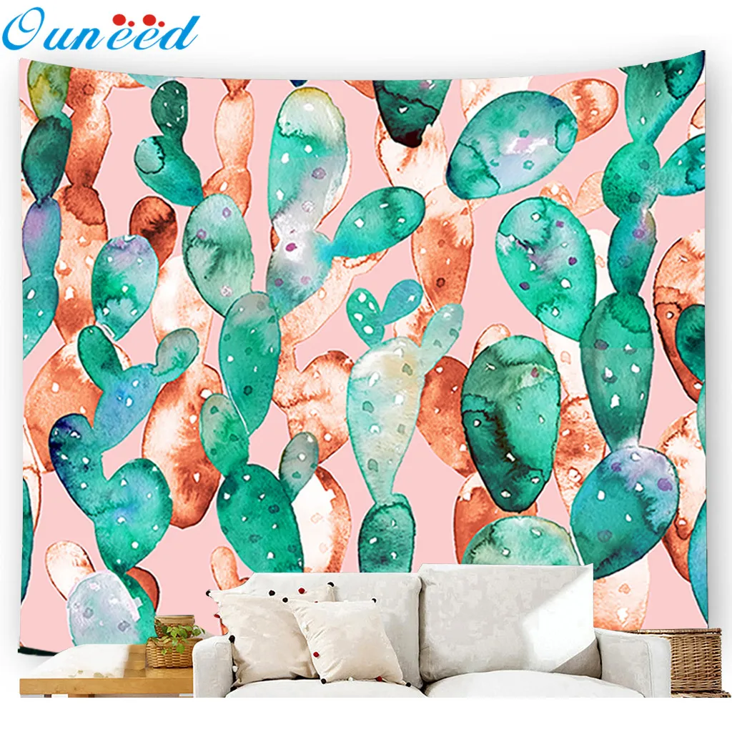 Ouneed пляжное полотенце кактус с акварельным принтом пляжные полотенца украшения