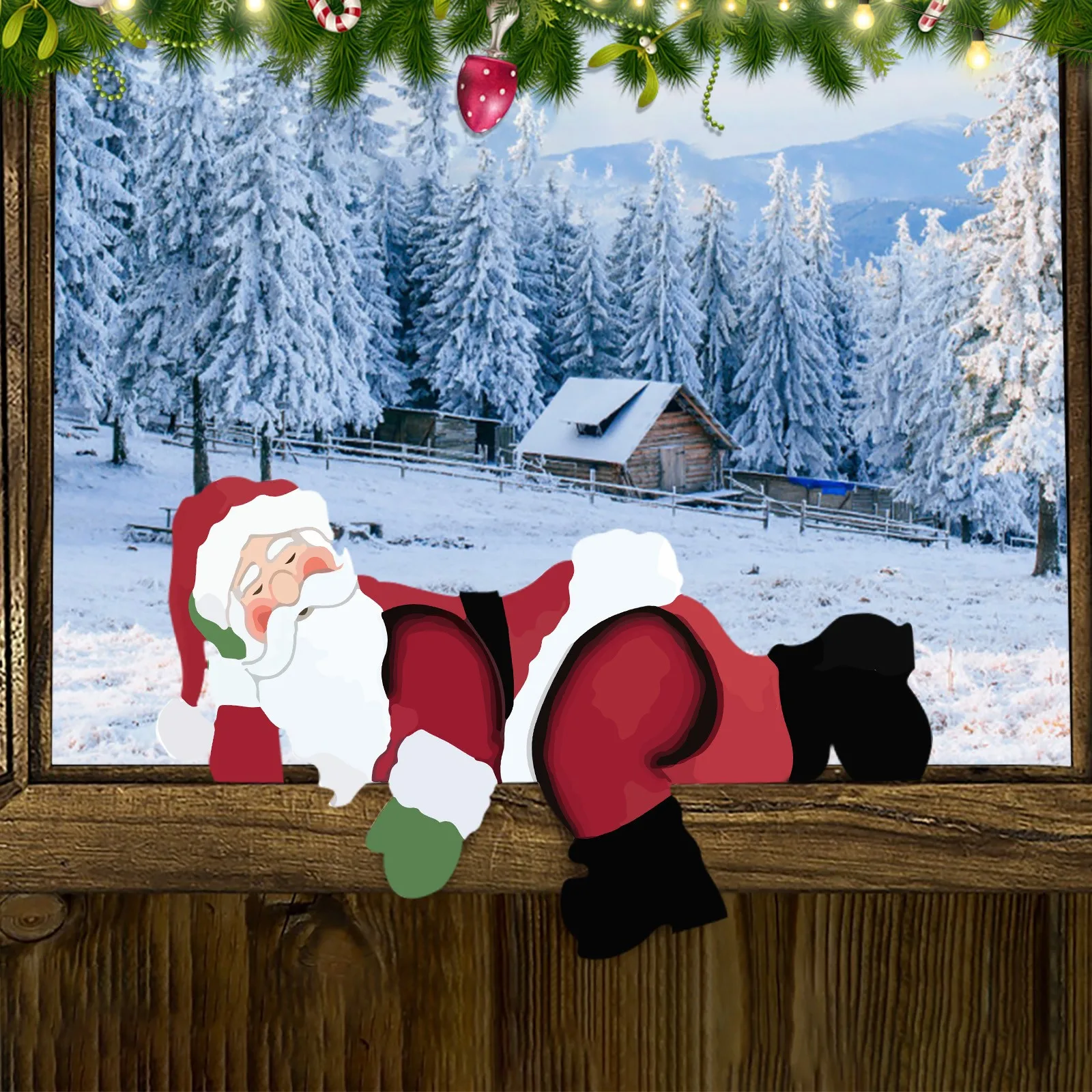 Новый модный дизайн забавный Санта снеговик забор Фотофон Рождественское