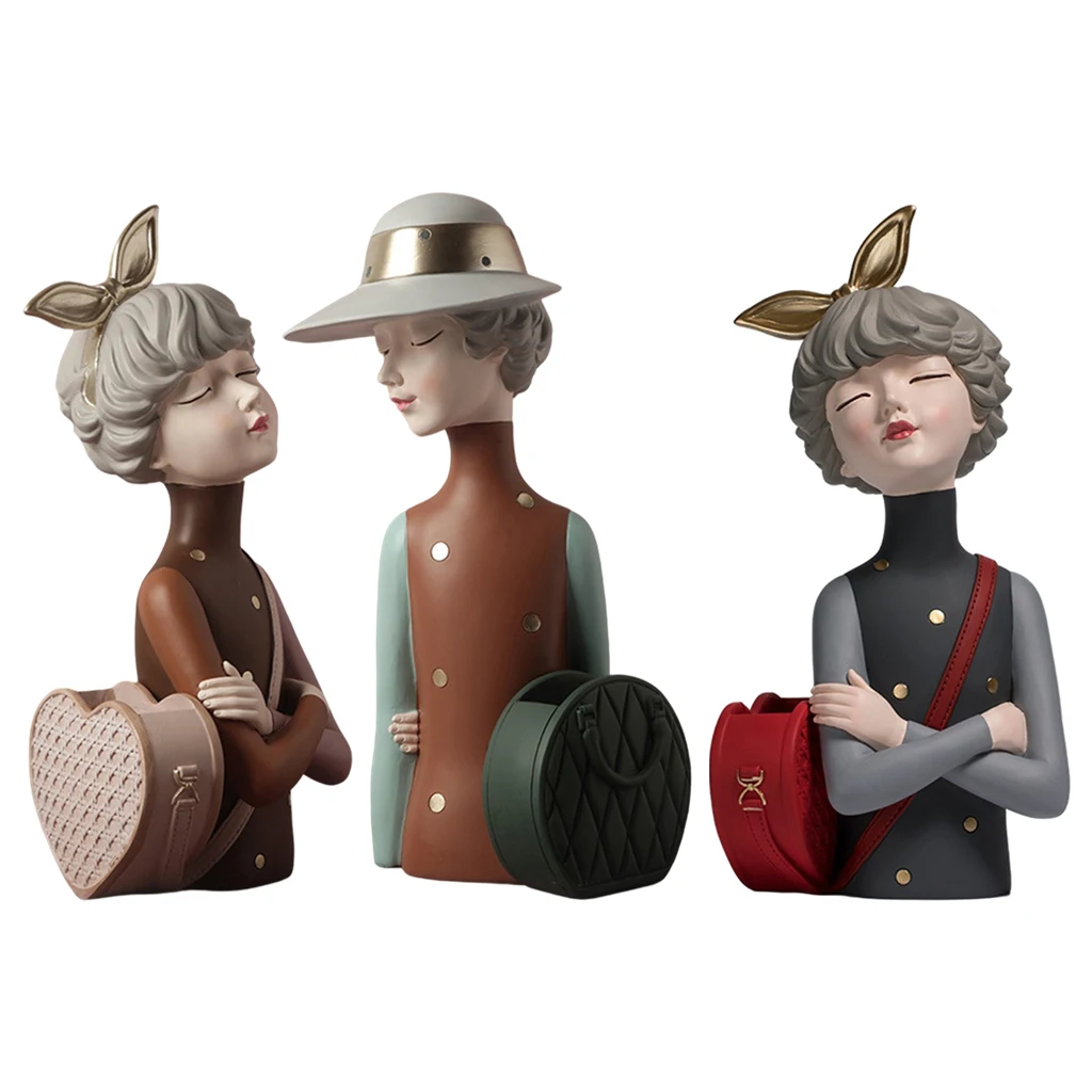 

Декор для домашнего хранения, скульптура, красивая девушка, ваза с цветами, декор для стола, статуя, современная, гостиная, декоративная фигу...