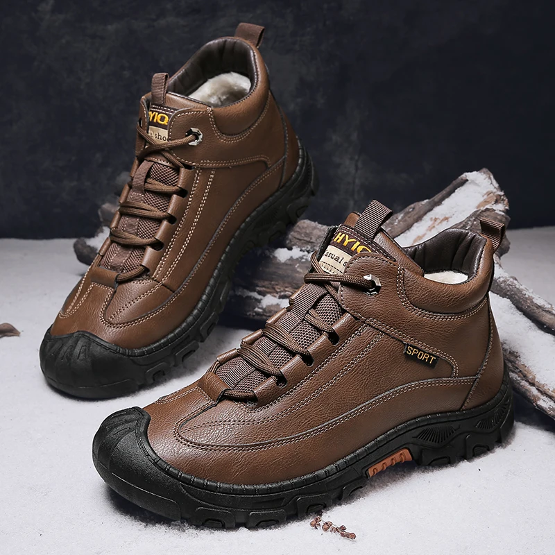 Зимние ботинки PUPUDA мужские модные кроссовки удобные зимние Мужская модная
