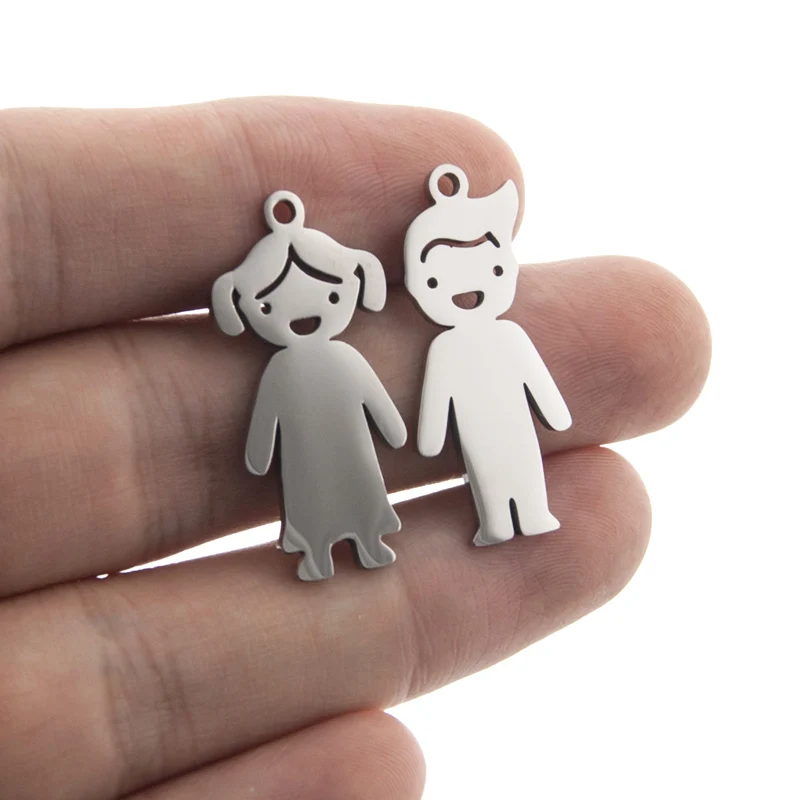 Boy Girl keychain Love Son Daughter Gifts Stainless Steel Pendants daily For Children Kids | Key Chains