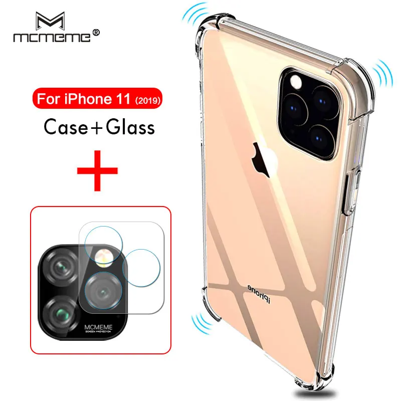 for iPhone 11 pro Max X XS Case Shock-resistant Transparent Cover For 11PRO MAX XR Back Camera Protector Film glass |