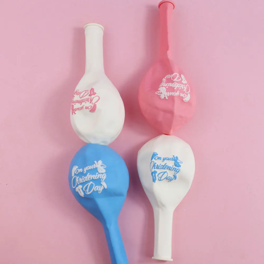 Детские воздушные шары для крещения 12 дюймов с принтом ангела Вечерние Розовые и