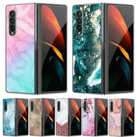 for galaxy z fold3 5g case new fashion marble hard plastic pc back cover for samsung galaxy z fold 4 3 phone cases zfold3 fold4