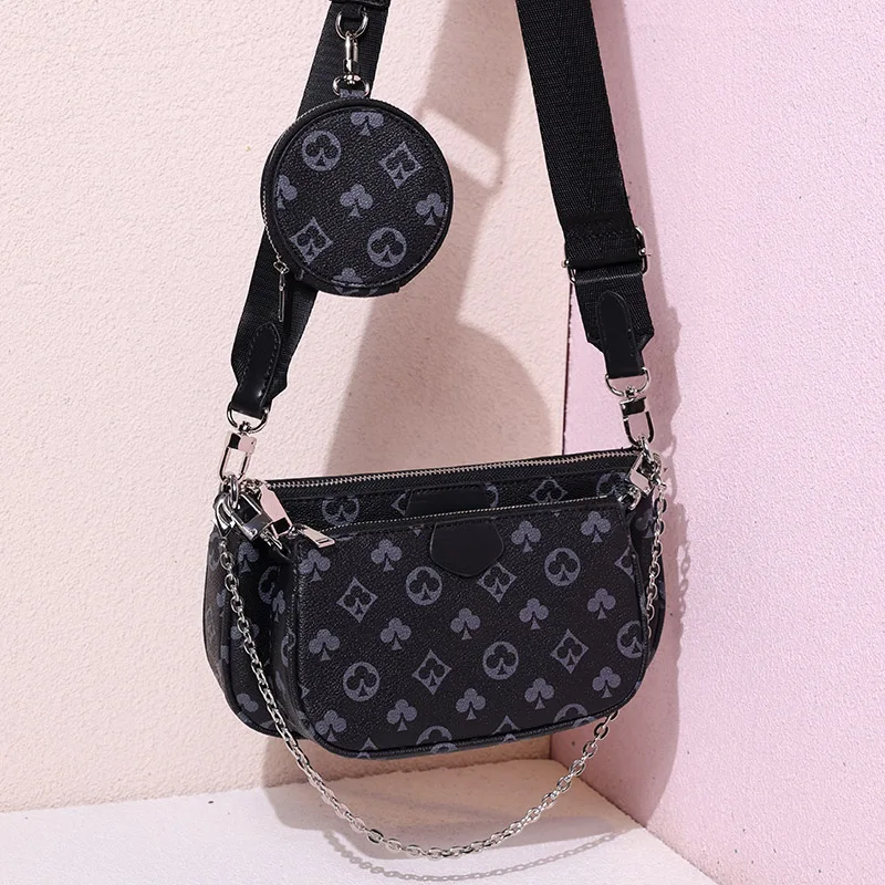 

Famous Brand Designer 3-IN-1 Messenger Bag Satchel Leather Floar Crossbody Bag Handbag Tote Clutch New Shoulder Bag Classic Hobo