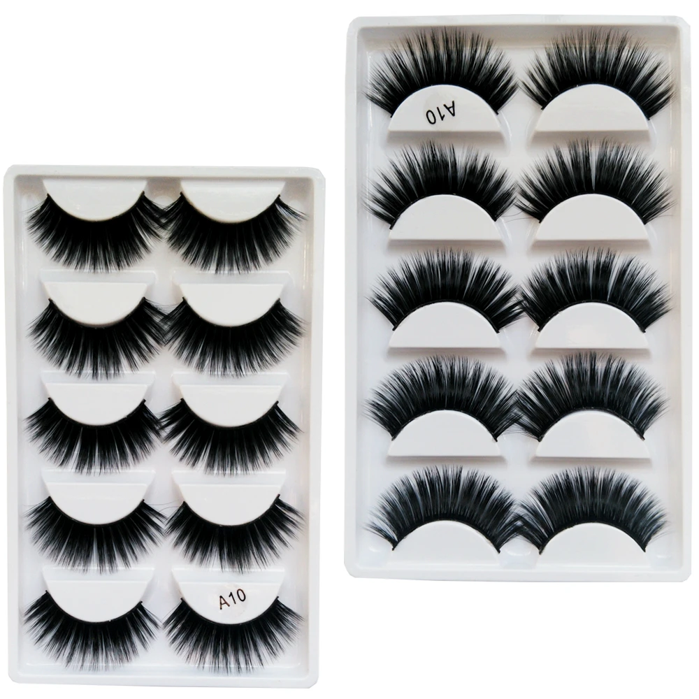 

Women's Day 5 Pairs Whosale Make Russian 3D Faux Mink Lashes Individual Long Volume Natural 3D False Mink Lashes
