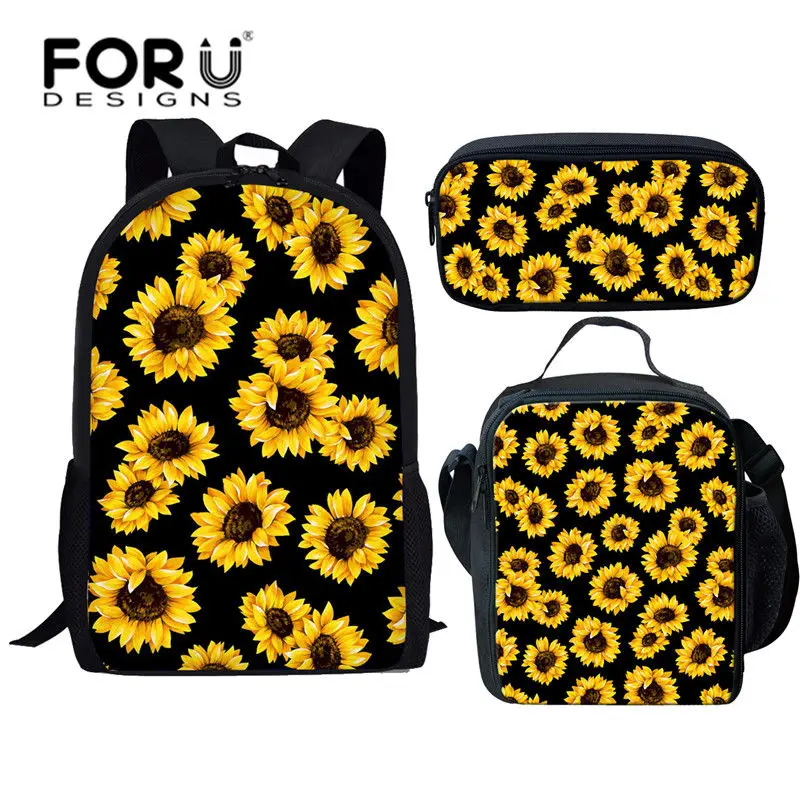 L5268CGK FORUDESIGNS/Комплект детских школьных сумок для девочек, школьный детский школьный рюкзак с подсолнухом, школьный рюкзак, комплект Mochila Infantil - Цвет: L5268CGK
