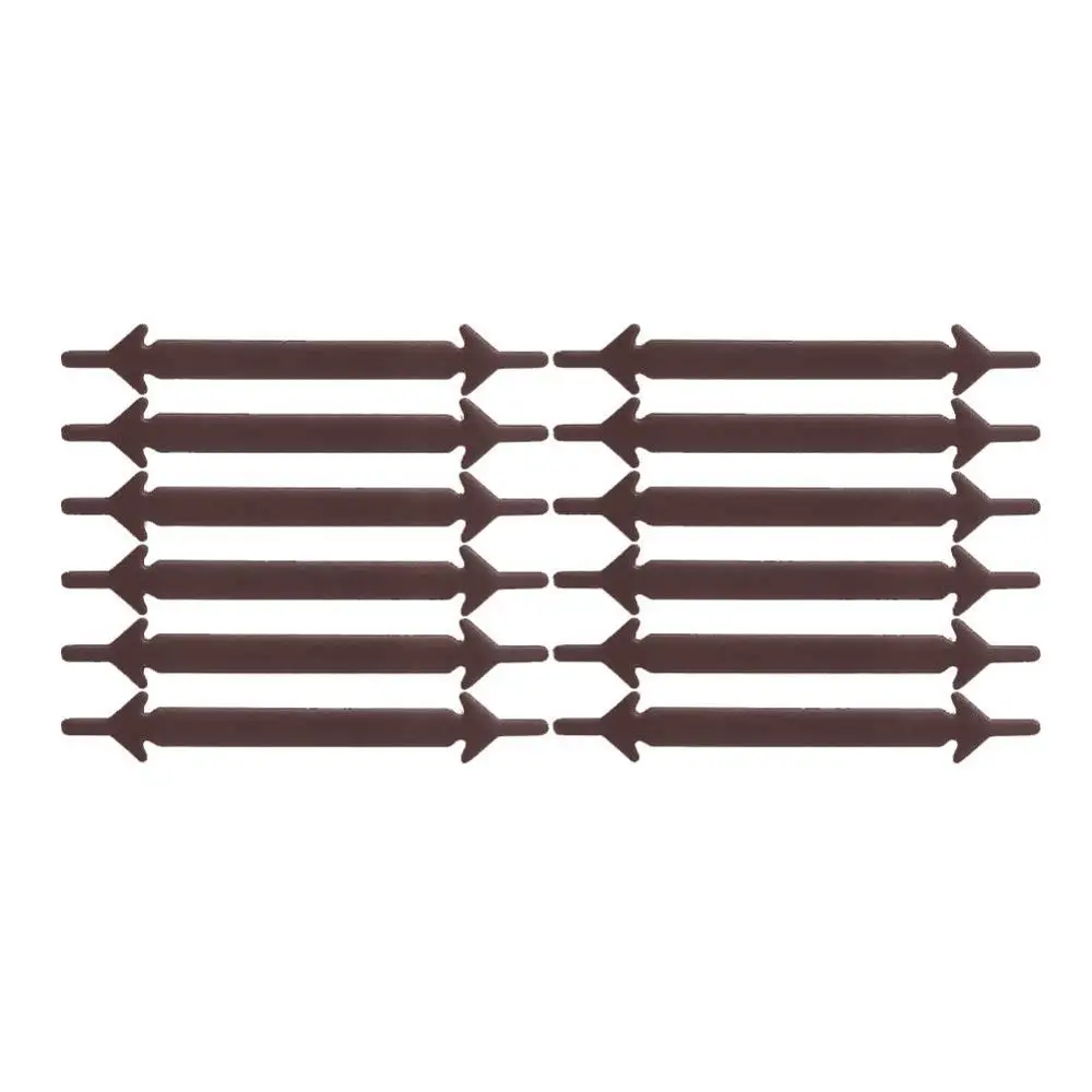 Brown 12 шт силиконовые шнурки, эластичные шнурки для обуви, без завязок, кроссовки для отдыха, быстро ленивые шнурки для детей и взрослых, унисекс, безопасные резиновые шнурки для обуви - Цвет: Brown