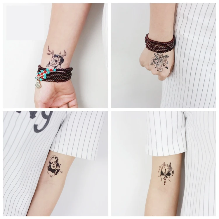 Новые водостойкие сексуальные временные тату-наклейки черные ручная работа