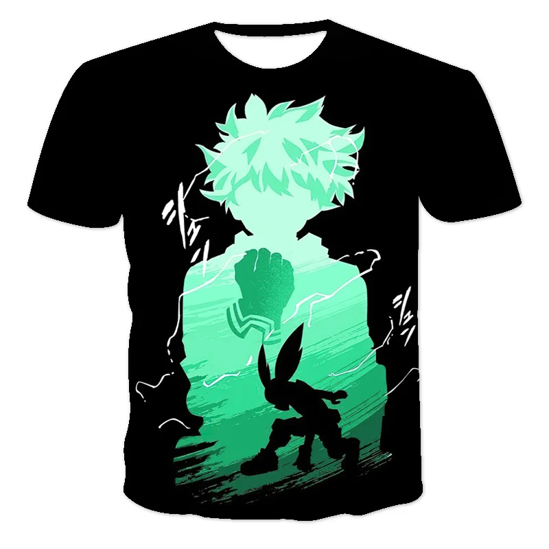 

My Hero Academy 2021 Summer New Boy/Girl Short Sleeve T-Shirt 3D Printing O-Neck Teen Fashion Trend Cartoon Anime T-Shirt 4T-14
