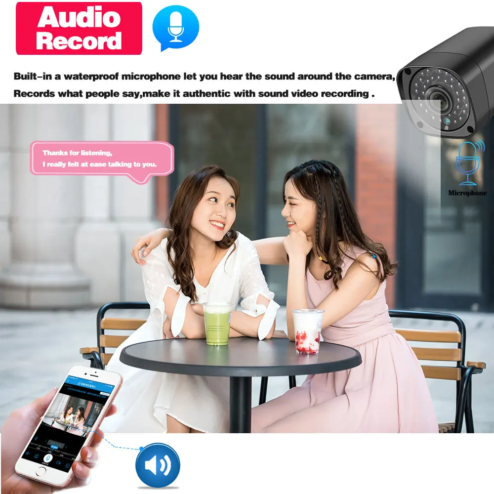 H.265 8CH 5MP POE NVR комплект CCTV система безопасности HD 1080P аудио IP камера ИК наружный P2P