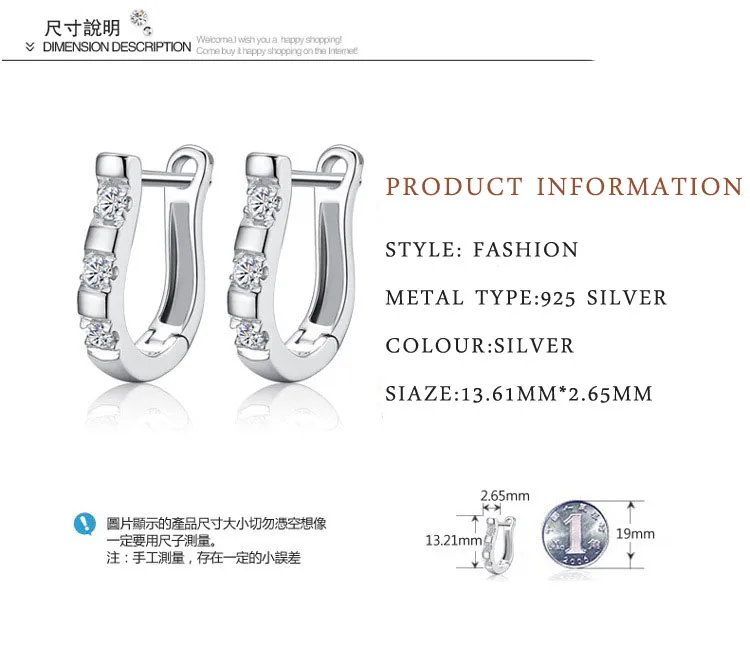 Модные серьги гвоздики серебряного цвета роскошные дизайнерские U с 6