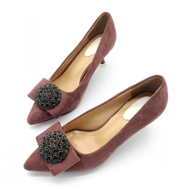 Туфли лодочки женские на высоком каблуке 6 см без застежки со стразами|Женские