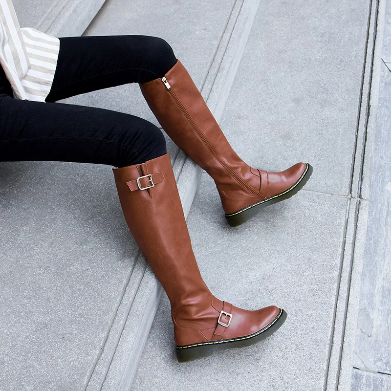 2020 г. Сапоги до колена в стиле панк женские осенние пикантные мотоциклетные