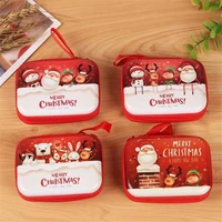 new mini christmas bag cartoon santa claus coin purse cute children kids girls wallet earphone organizer box bags christmas