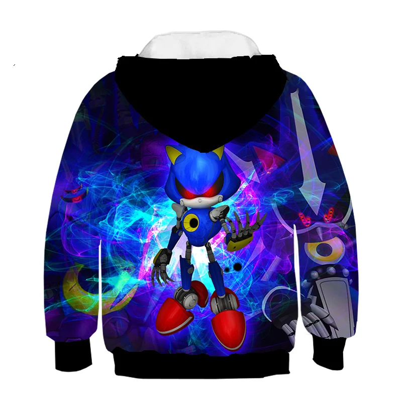 

Autumn Sonic Kids Boys Girls Cartoon Hooded Anime 3D Hoodie Sweatshirt Tops Clothes Oversized Children Hoodies Casual Coat