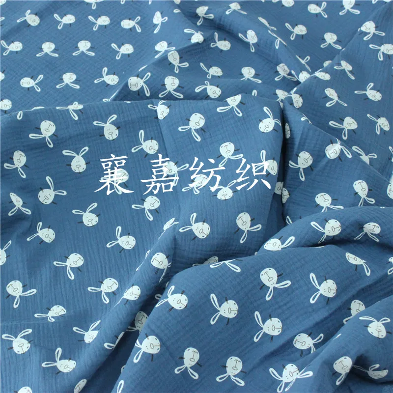 Мягкая Двойная Текстура ежа из крепа милая хлопковая ткань с кроликом сделай