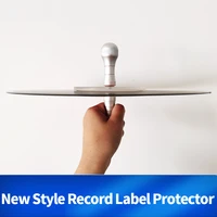 new style lp vinyl record cleaner clamp record label saver protector aluminum handle waterproof acrylic clean tool