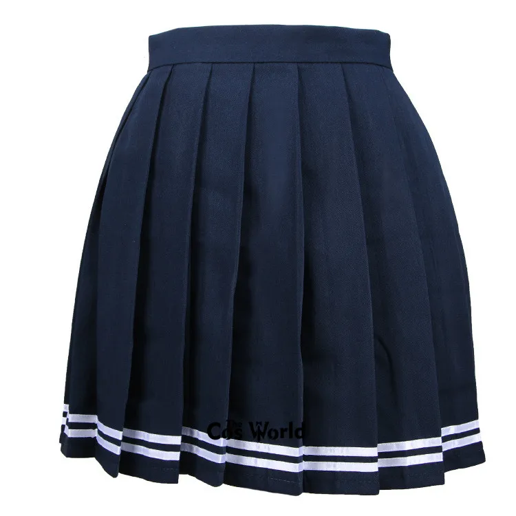 Navy blue white XS-3XL 17 одноцветное Цвета девушки девушка Высокая талия плиссированные юбки женские платья для JK школьная Униформа студентов ткани - Color: Navy blue white