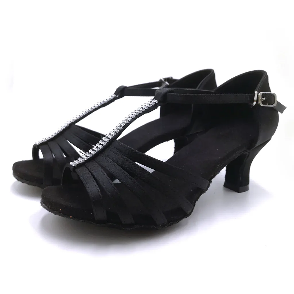 SAGACE женская обувь для девочек Стразы латинских танцев до середины голени на