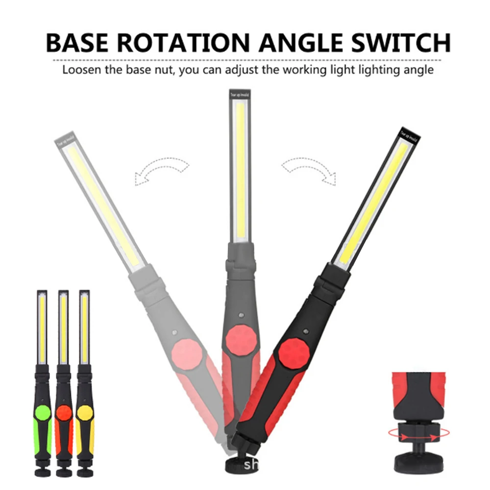 Портативный фонарь светодиодный магнитный USB перезаряжаемый COB фонарик крючок