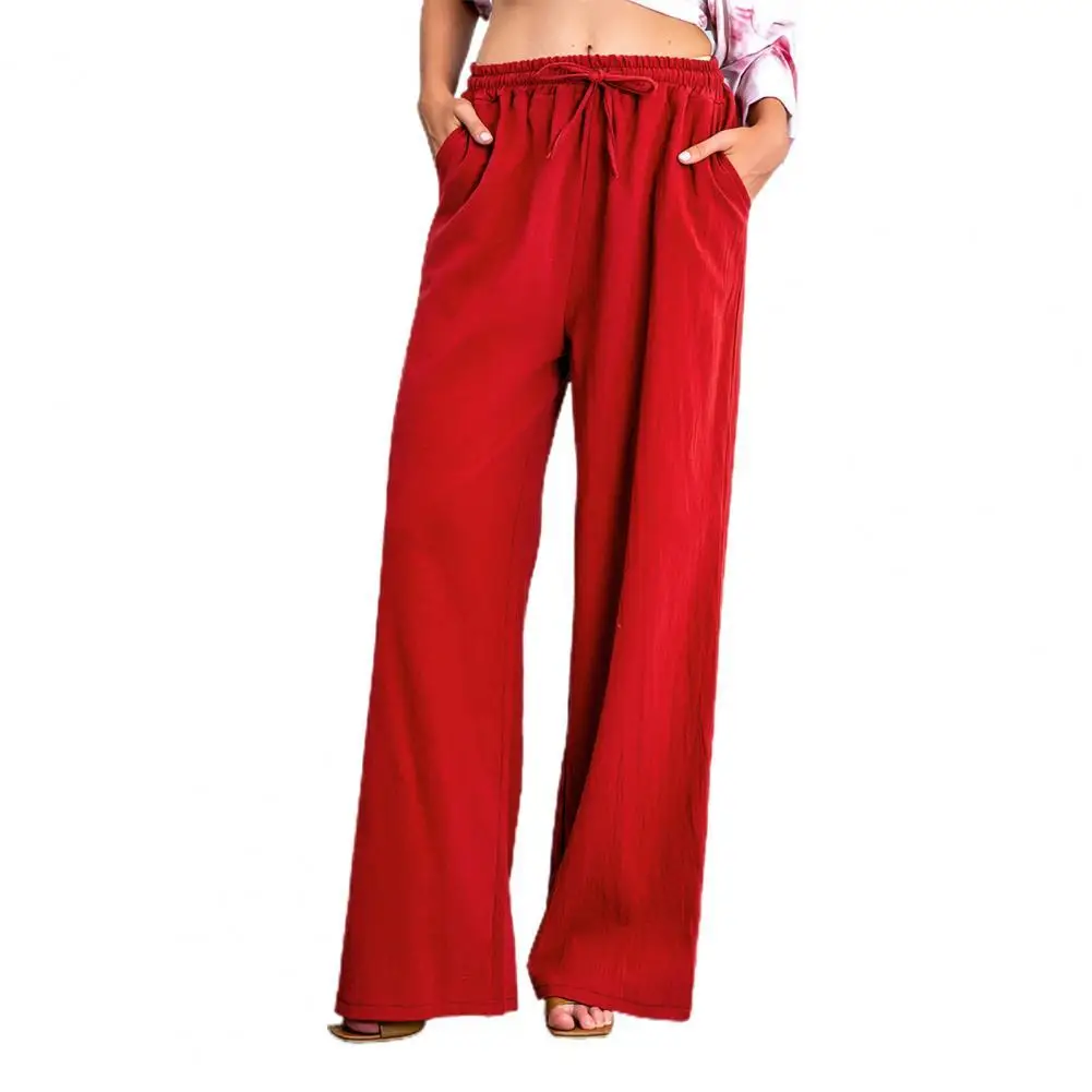 

Потрясающие прямые брюки, женские свободные повседневные брюки с высокой талией, универсальные спортивные широкие брюки для фитнеса