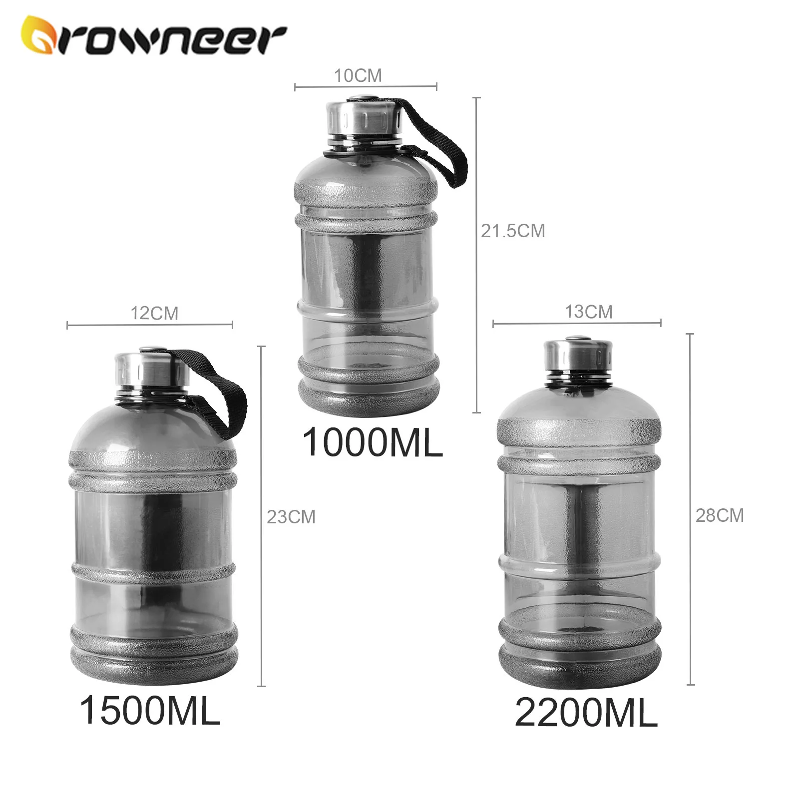 

1L/1.5L/2.2L Large Capacity Water Bottle Protein Shaker Sports Drinking Kettle Cycling Gym Fitness Training Camping Drinkware