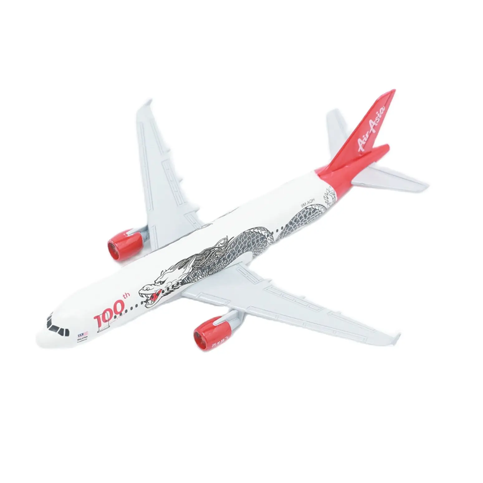 

Air Asia 100th Anniversary Dragon A320 Aircraft Diecast Model 6" Metal Airplane Miniature Collection Toys