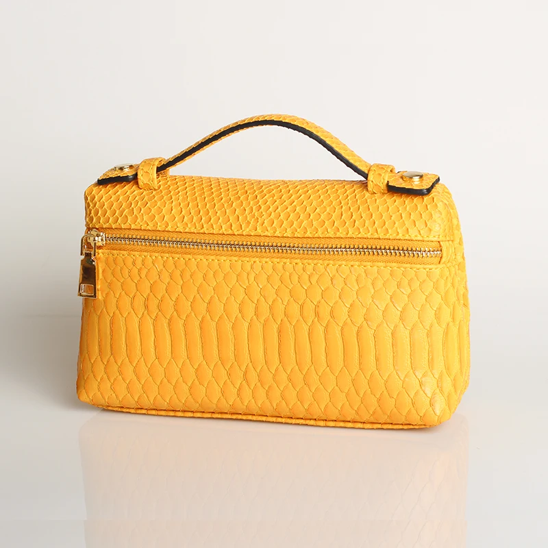 Snake Yellow (L) XMESSUN Роскошная Высококачественная сумка-клатч из натуральной кожи питона, дизайнерская сумка-кошелек, новая модная трендовая сумка - Цвет: Snake Yellow (L)