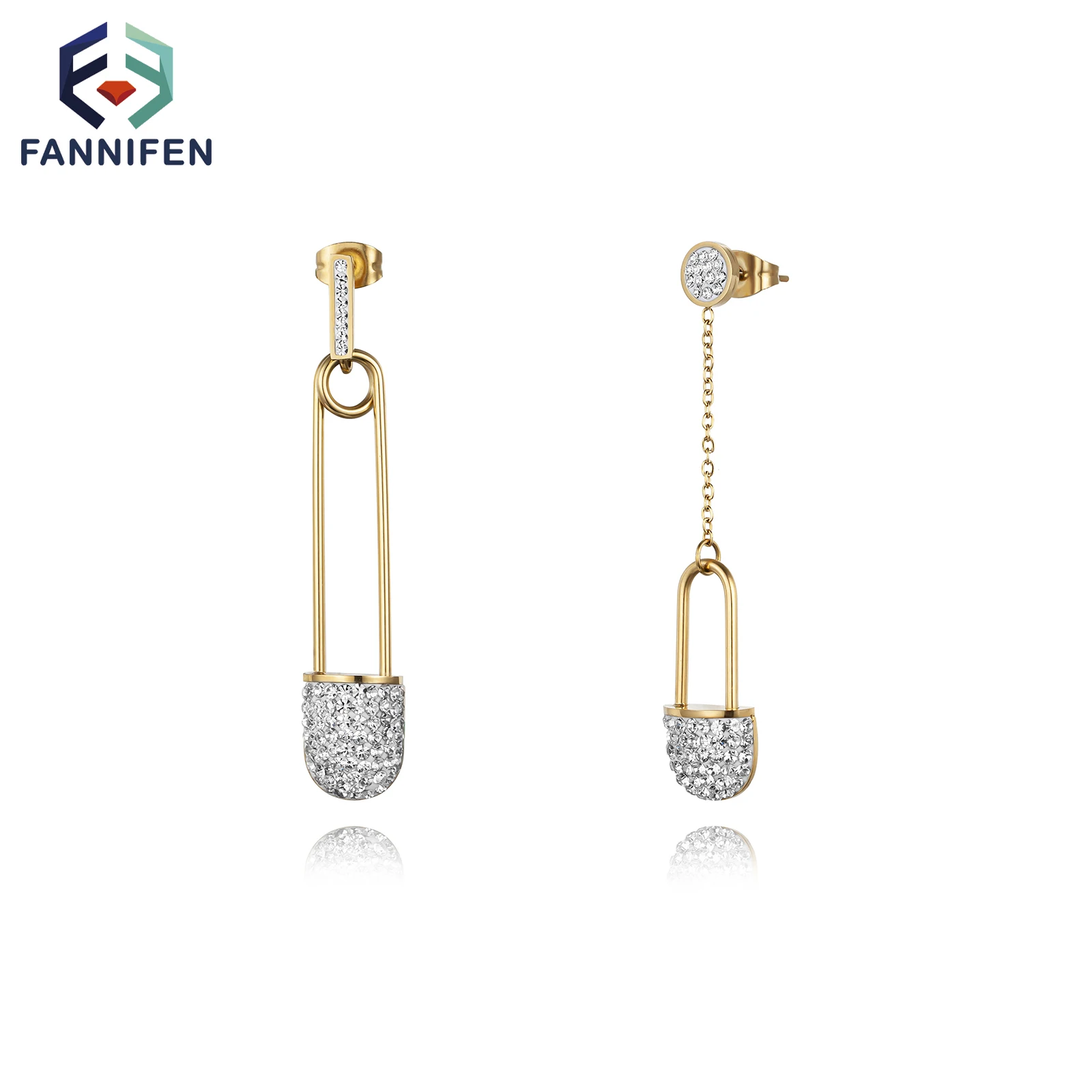 

Stainless Steel Loop Pin Long Pendant Earrings For Women Fashion Cool Girls Wedding Jewelry Accessories Valentine's Day Gift