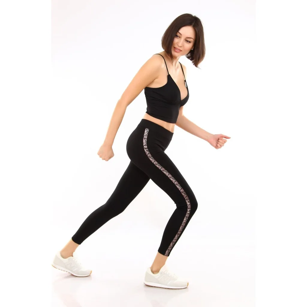 Almila So Slim Leopard Pattern Seritli Women Leggings 4012