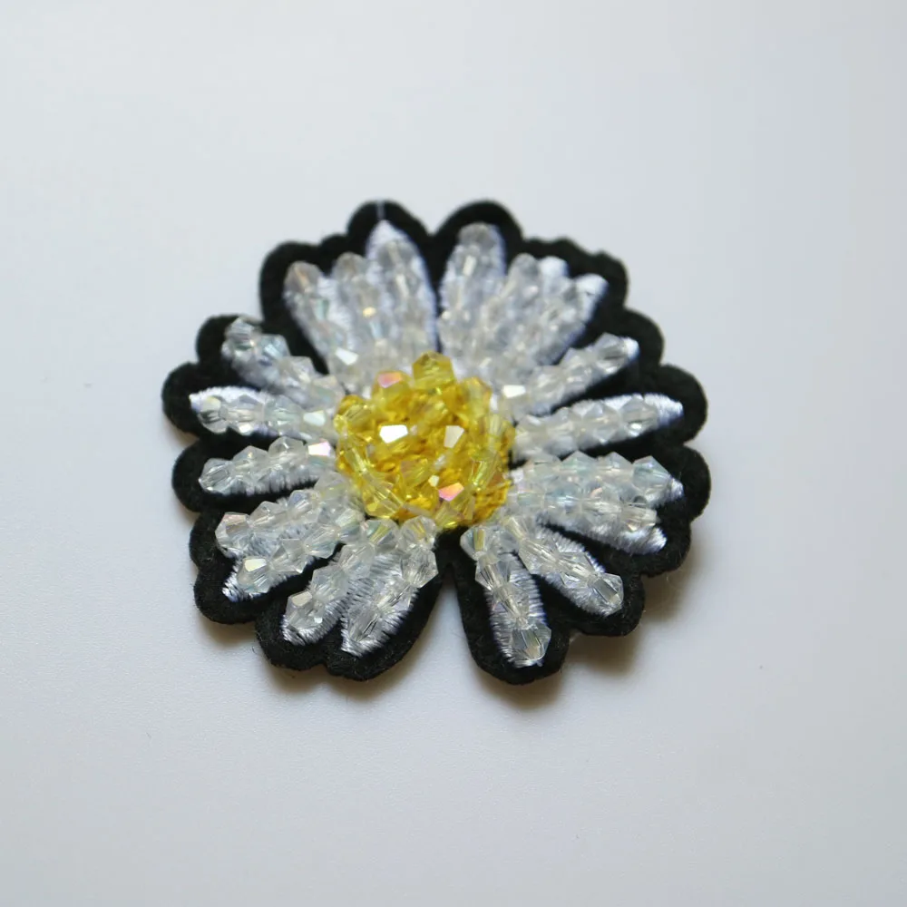 3 шт./лот Цветочные бусины нашивки для одежды блестки со стразами Аппликации