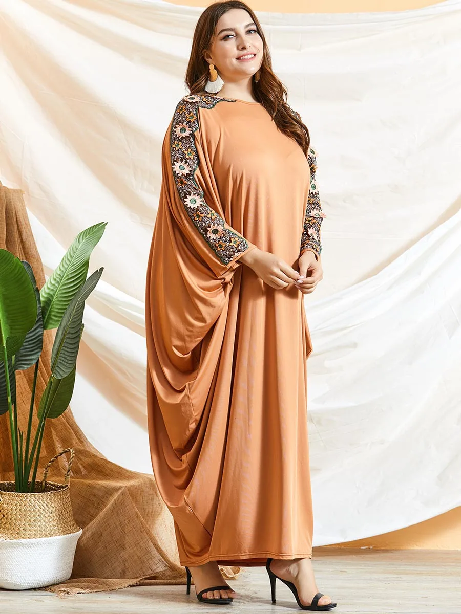 Арабская элегантная свободная абайя кафтан мусульманское модное платье с