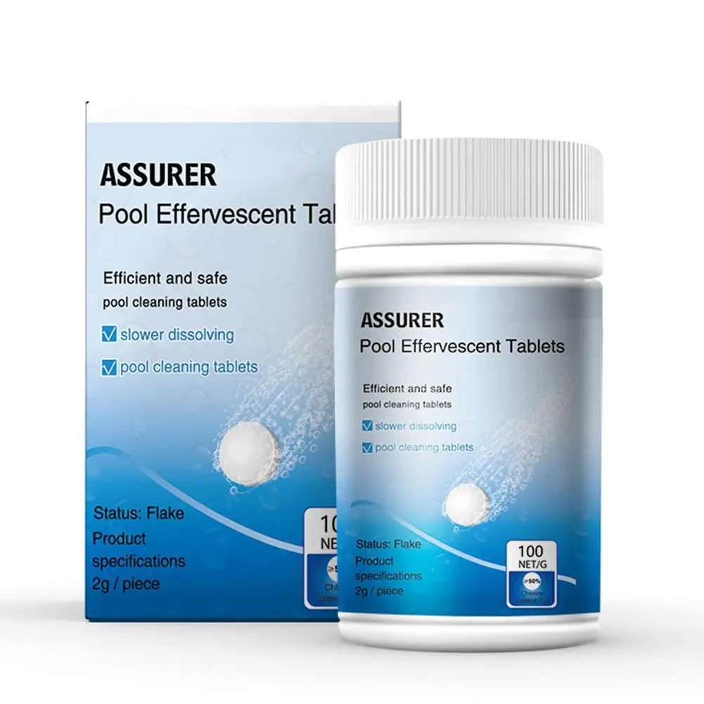 

100pcs Effervescent Tablets Swimming Pool Cleaning Tablets Disinfection Pills Chlorine Instant Pool Tubs Spas Water Cleaning