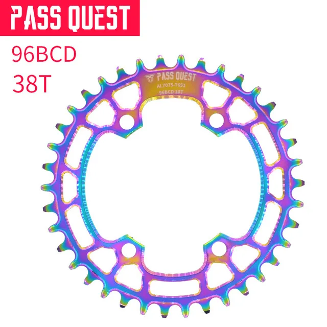 Пасс QUEST 96BCD с титановым покрытием MTB узкая широкая цепь/цепное колесо 34 T/36 T/38 T/40 T/42 T/44 T/46 T/48 T велосипед deore xt Chainwheel - Цвет: 38T