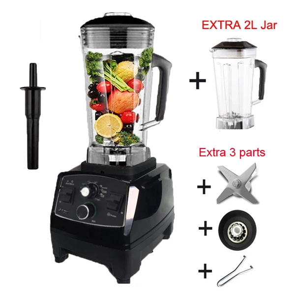 Timerblack2Ljar3fu Таймер BPA бесплатно 3HP 2200 Вт Сверхмощный коммерческий блендер, миксер, соковыжималка, высокая мощность, Кухонный комбайн, ледяной смузи, бар, блендер для фруктов - Цвет: Timerblack2Ljar3fu