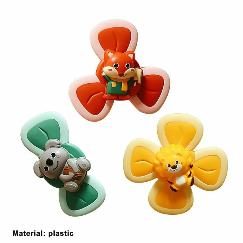 

3Pcs Suction Cup Spinning Top Toys Insect Animal Spinner Baby Cultivate Imagination Classic Play Toy