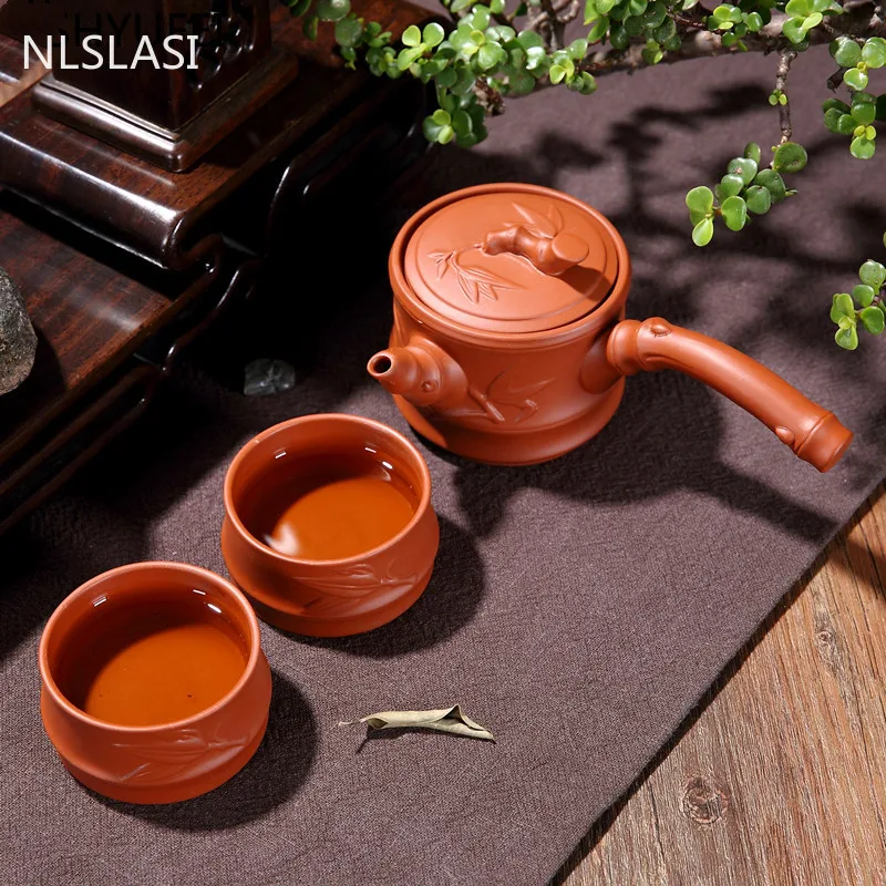 

New style Chinese purple sand tea set Anti-scalding heat Tea set tea set teapot Office household drinking utensils NLSLASI
