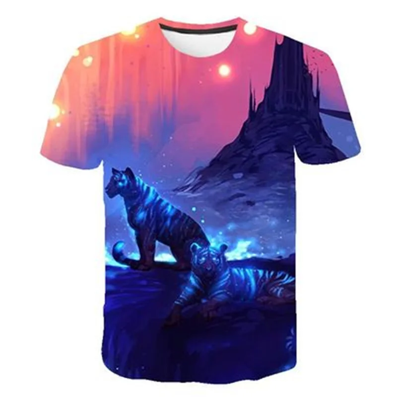 

Summer Kids 3D T shirt Animal Fox Cute Tree Children T-shirt Boy Girl Spring Fashion Short Sleeve Clothing O Neck Tee Tops 2021