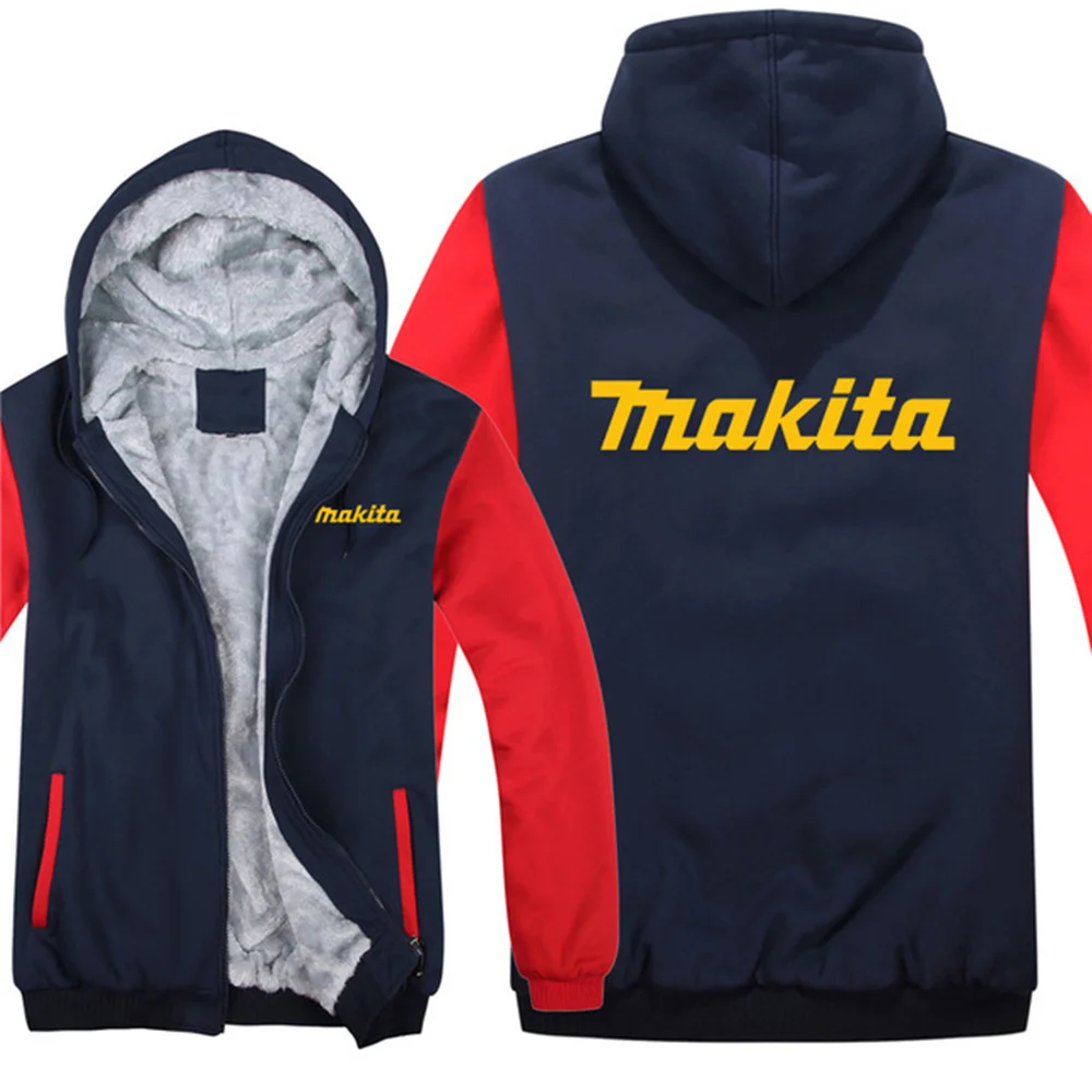 

Tools 2021 Winter Makita Hoodies Men Fashion Coat Pullover Fleece Wool Liner Jacket Hooded Sweatshirts Hoody Large Size M-5XL