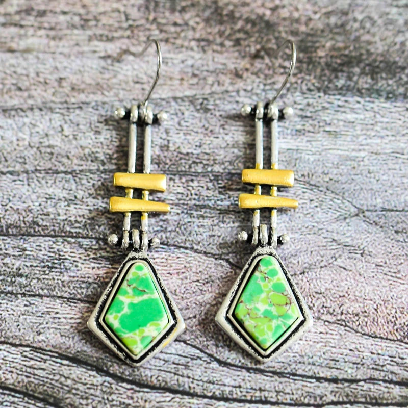 Классические вязаные серьги с зеленым камнем модные китайские механические