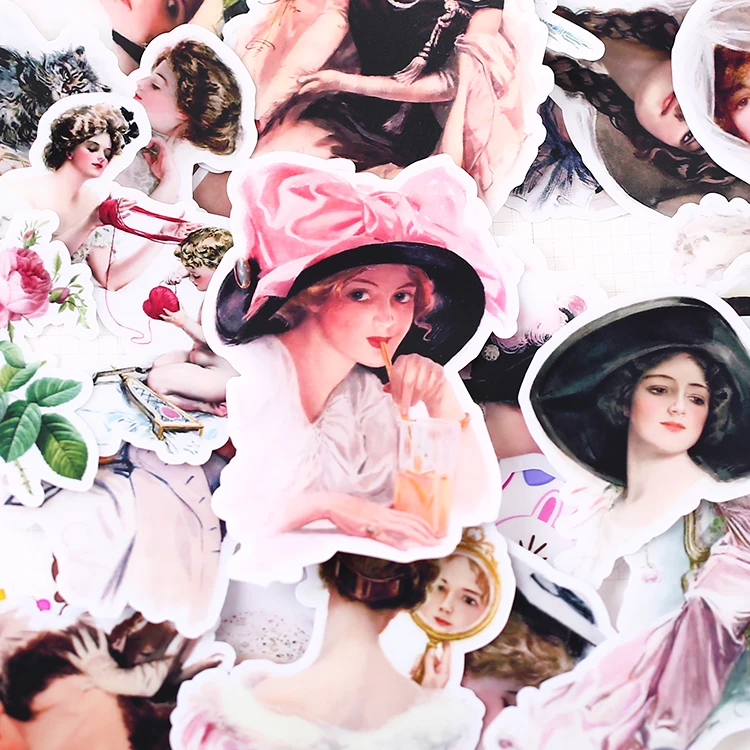 52 шт. креативные милые леди декоративные Стикеры для скрапбукинга стикеры DIY