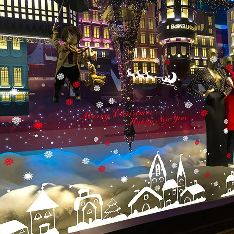 Счастливого Рождества наклейки Санта Клаус олень Рождественская елка Frozens