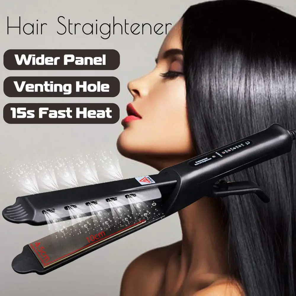 

Steam Hair Straightener Ceramic Flat Iron Professional Widen Tourmaline Panel Hair Straightening Hair Curler For Women Hair Styl