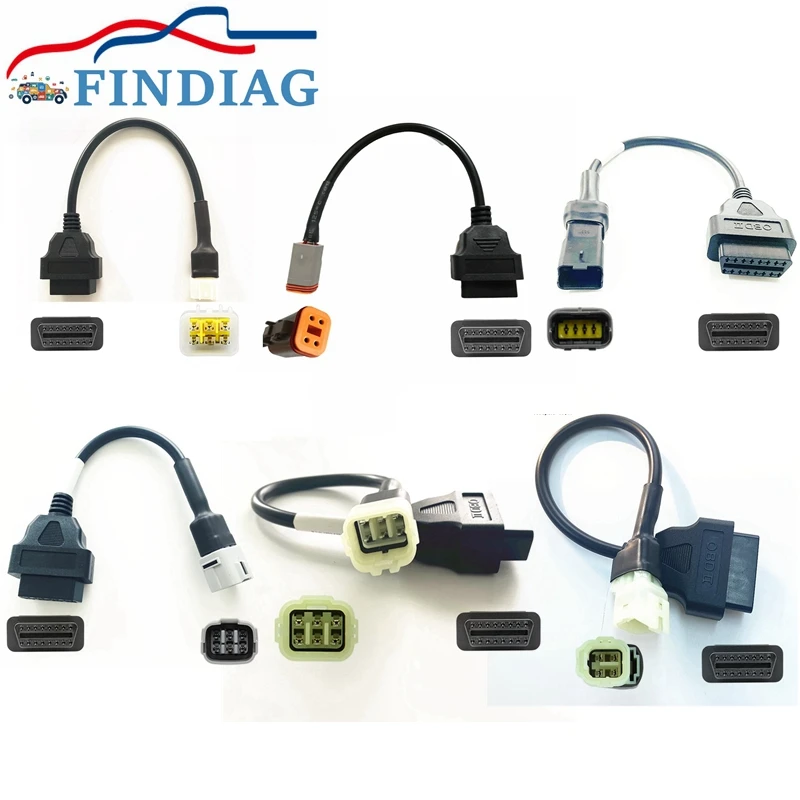 

Разъем OBD2 для мотоцикла для HONDA/K-T/SU-ZUKI для DUCADI для KAWASAKI 3/4/6pin адаптер OBD Удлинительный кабель универсальный K CAN