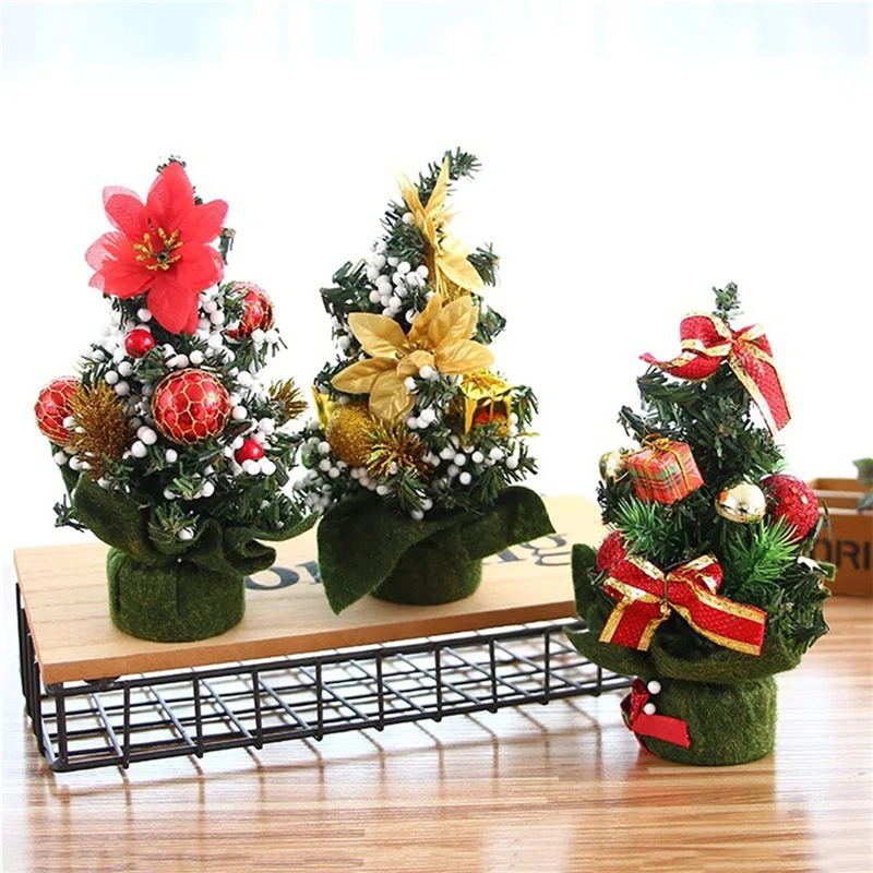 

20cm Mini Christmas Tree Table Top Christmas Tree Small Desk Xmas Tree Party Decorated Tree For Home Office Christmas Ornament