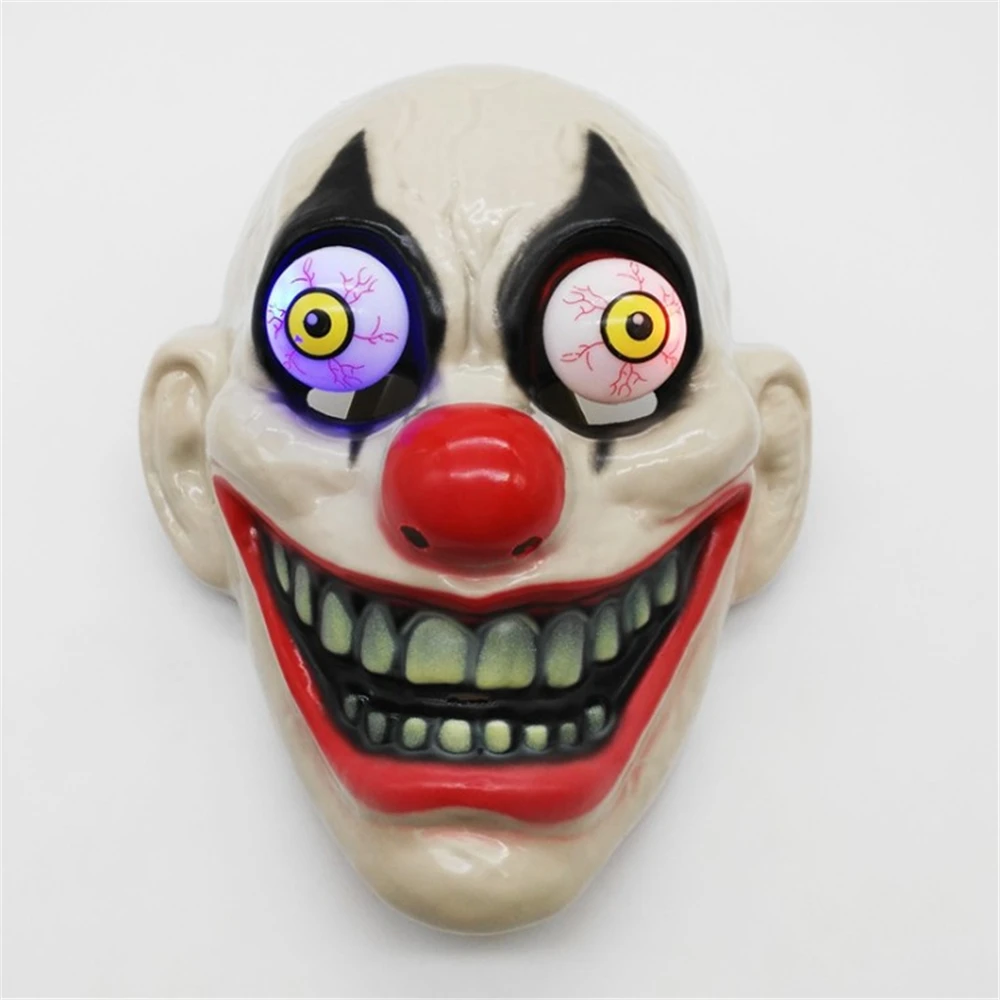 Клоун на Хэллоуин маска реквизит светящиеся глаза ужас реалистичный